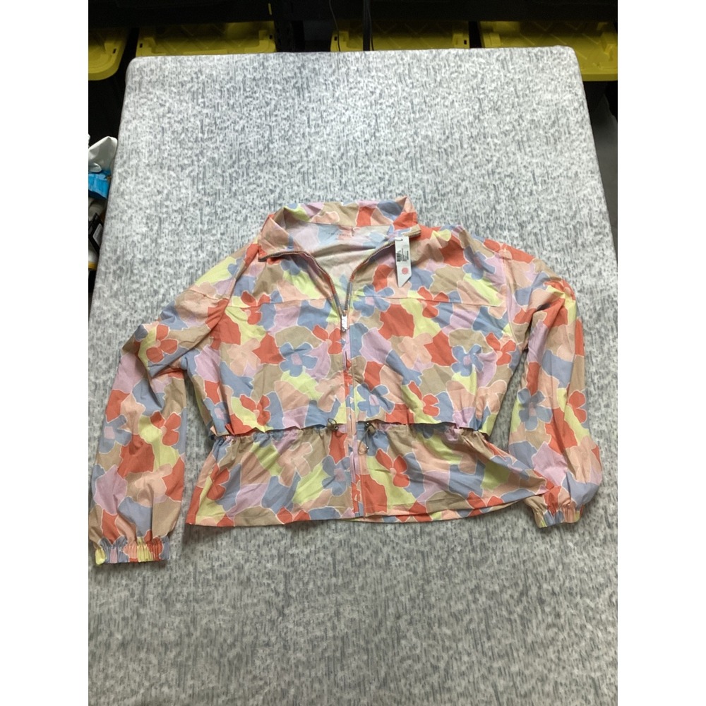 TravisMathew Girls Weekend Jacket Floral Windbreaker Pastel Full Zip 1LE072 L‎